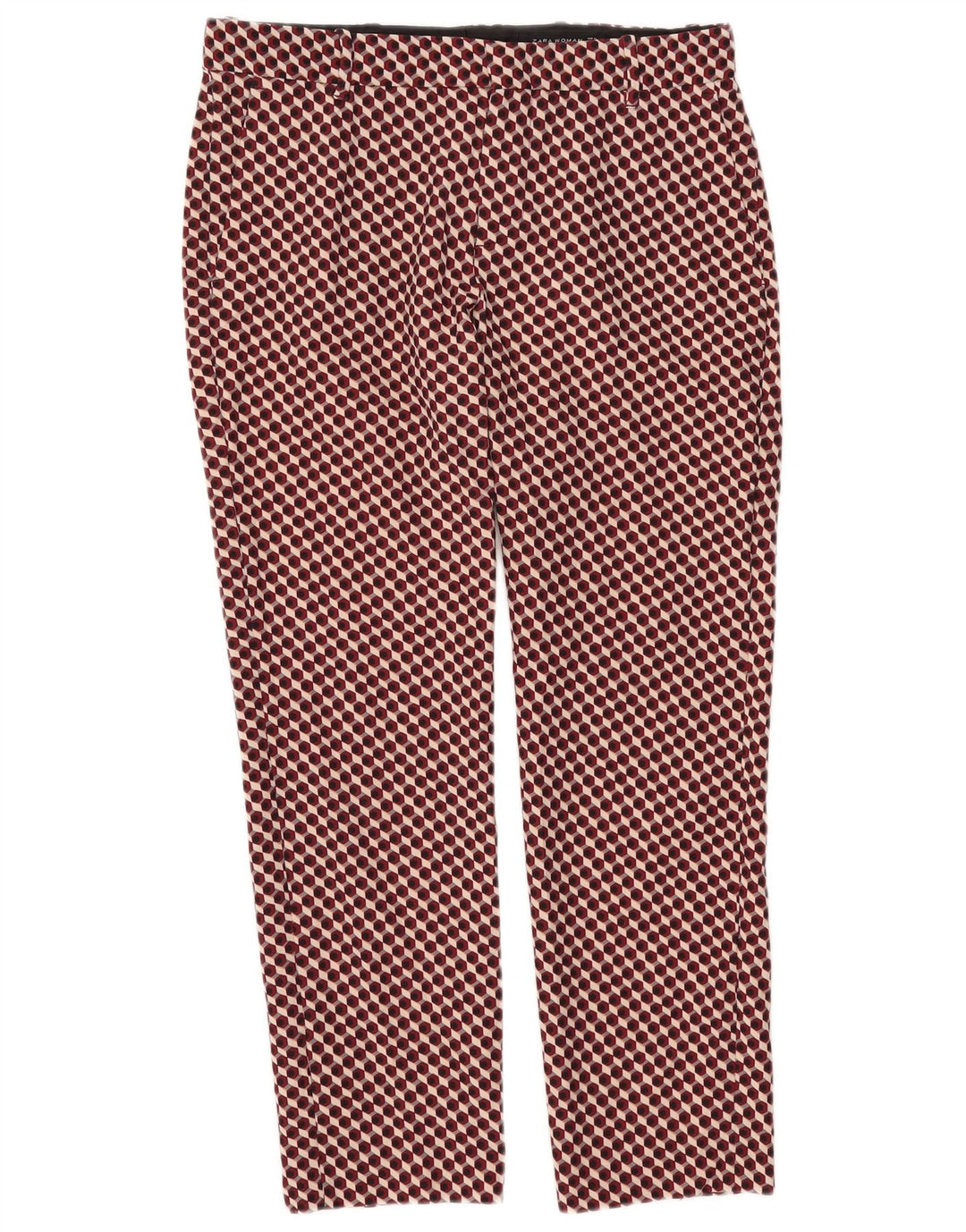 Zara Dame Slim Chino Bukser Medium W28 L27 Rød Geometrisk