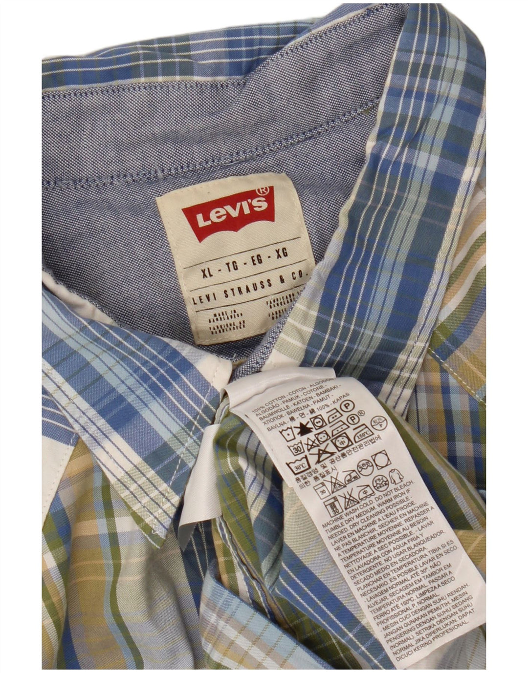 LEVI'S Flannelskjorte til mænd XL Flerfarvet ternet bomuld