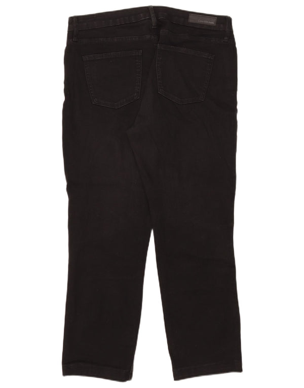 Calvin Klein Dame Crop Skinny Jeans Large W32 L25 Sort Bomuld