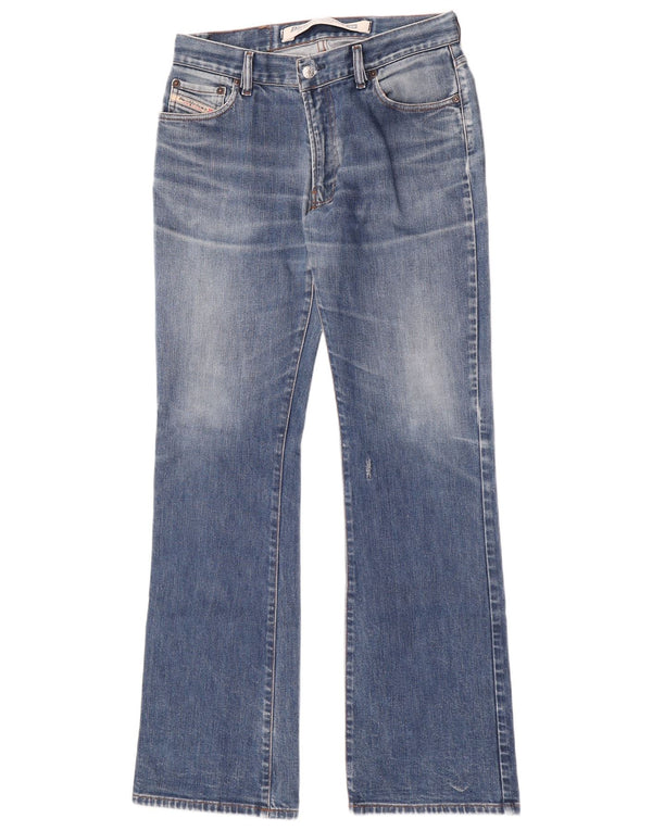 Diesel Dame Distressed Bootcut Jeans W31 L33 Blå Bomuld