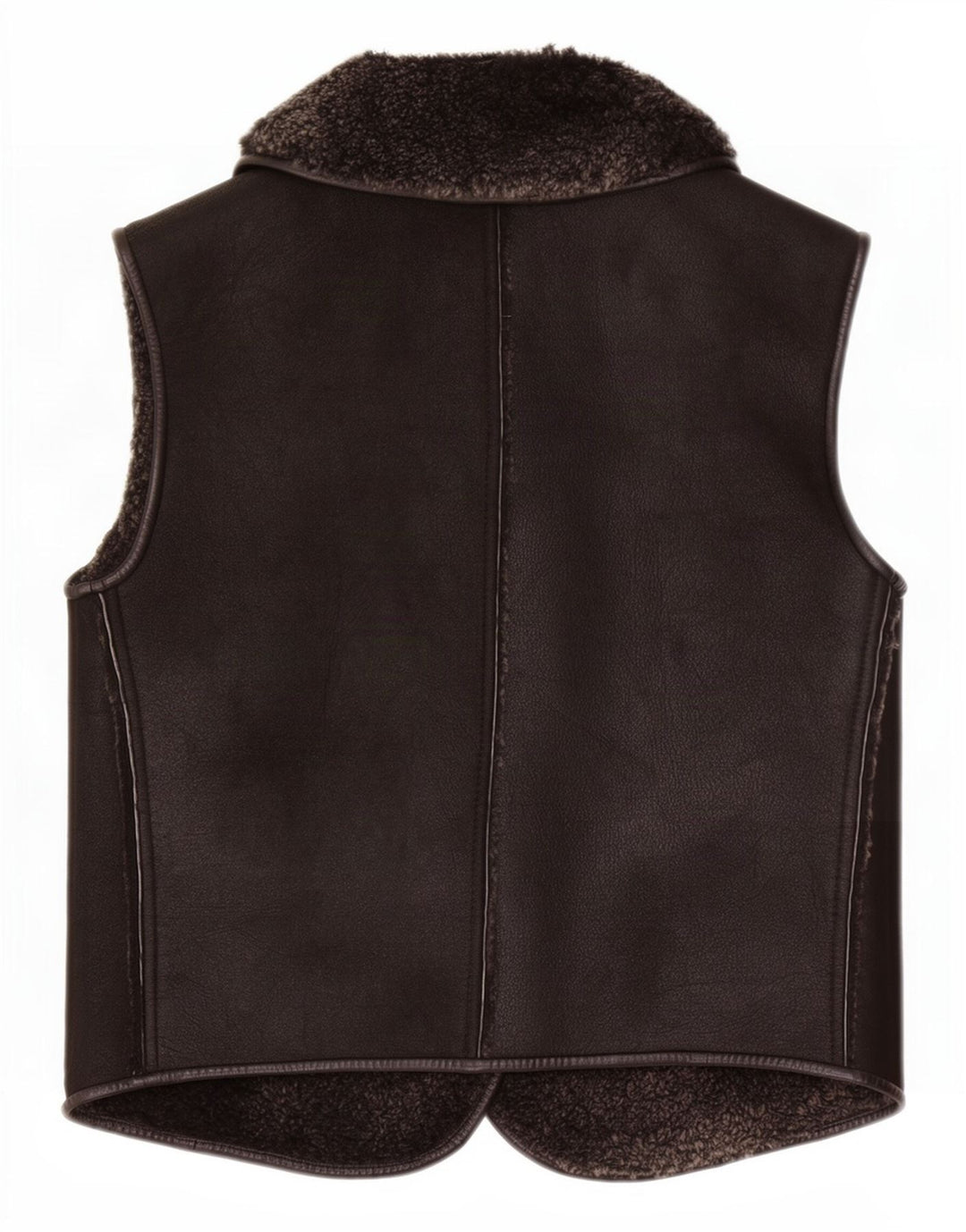 Vintage Dame Shearling Gilet UK 8 Small Black