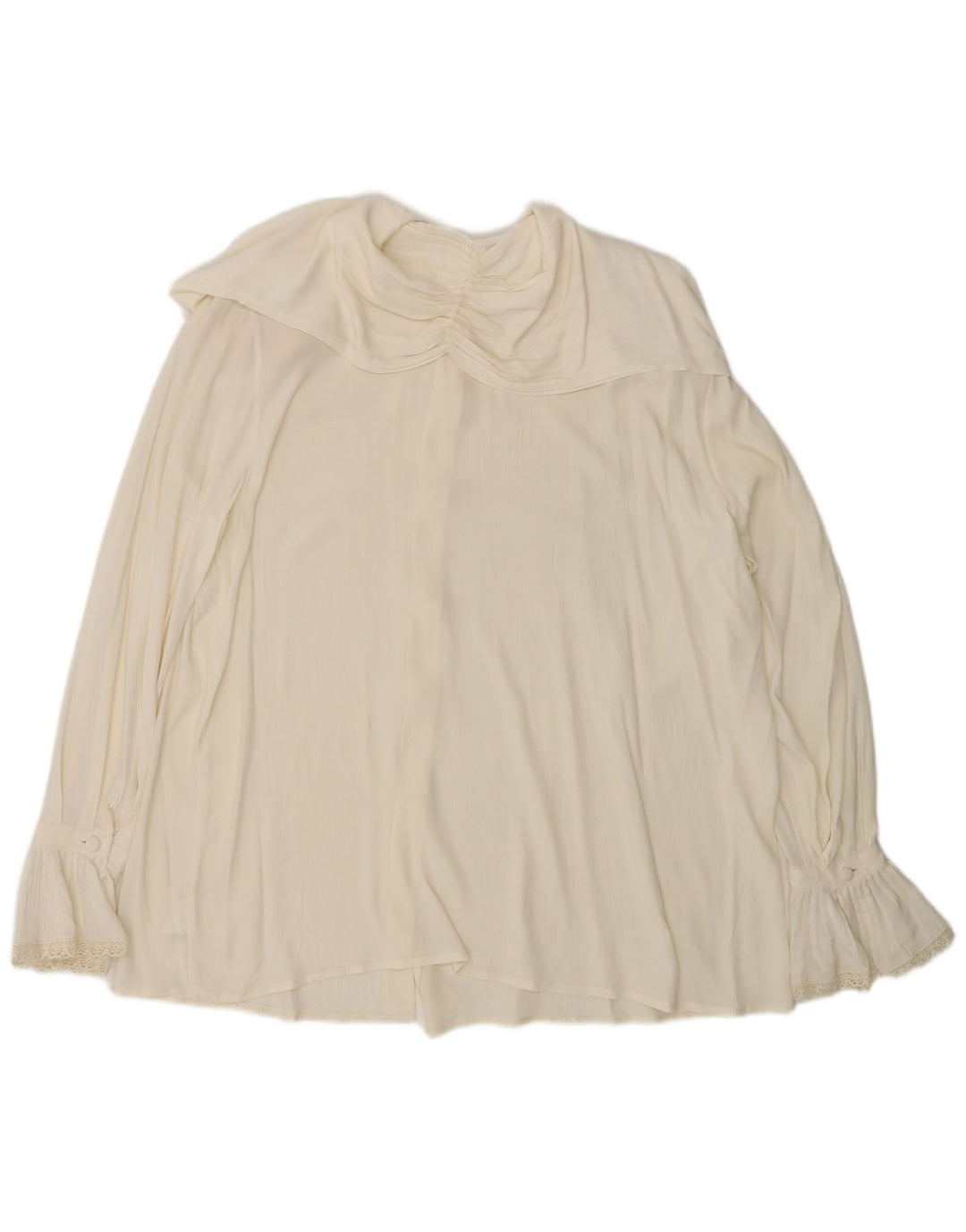 L'altra Moda Dame Oversized skjortebluse IT 44 Medium Off White Acetat