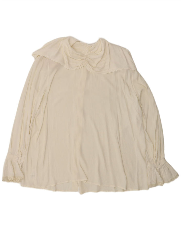 L'altra Moda Dame Oversized skjortebluse IT 44 Medium Off White Acetat