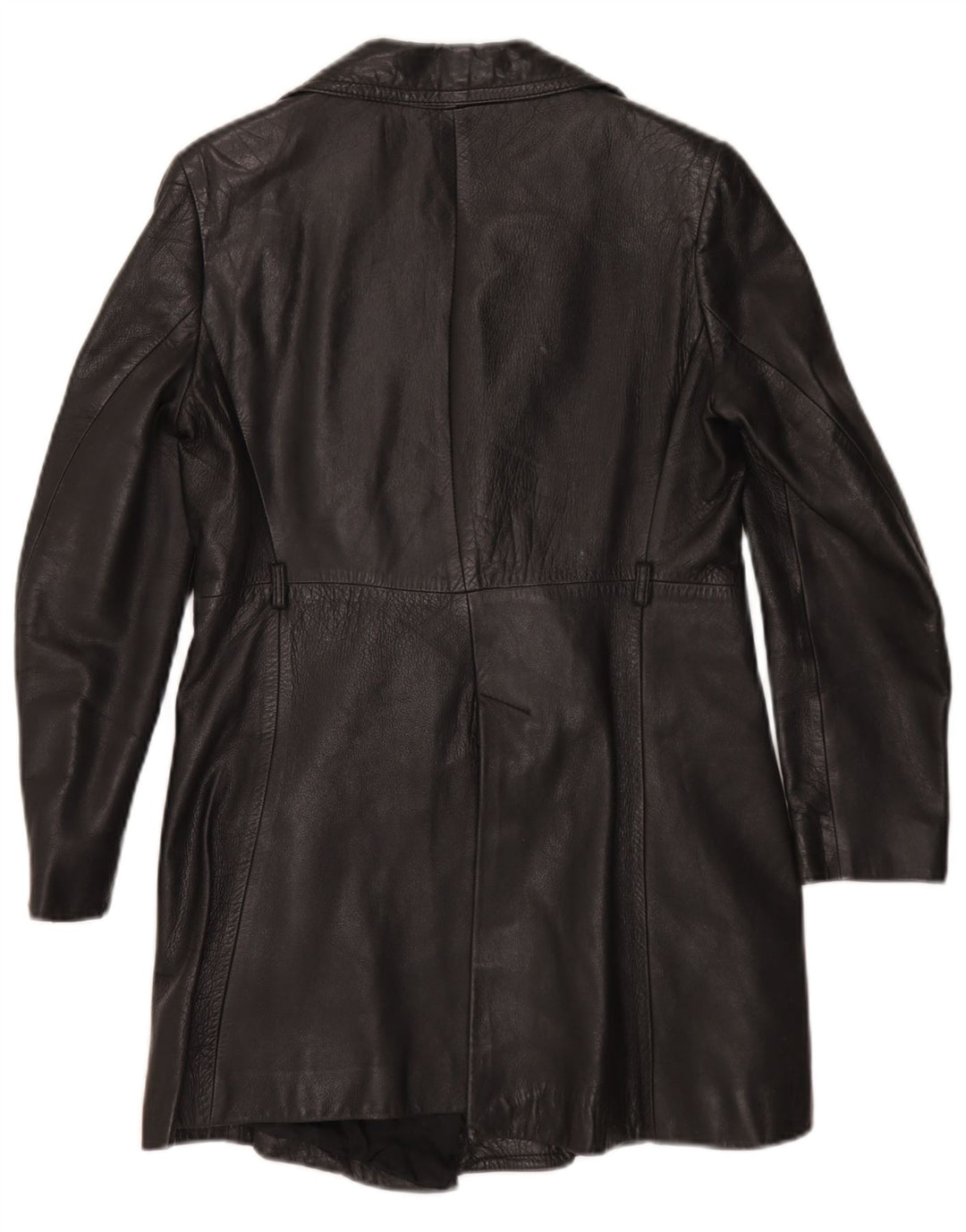 Vintage læderfrakke til kvinder UK 10 Small Black