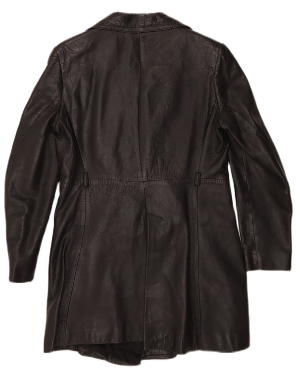 Vintage læderfrakke til kvinder UK 10 Small Black