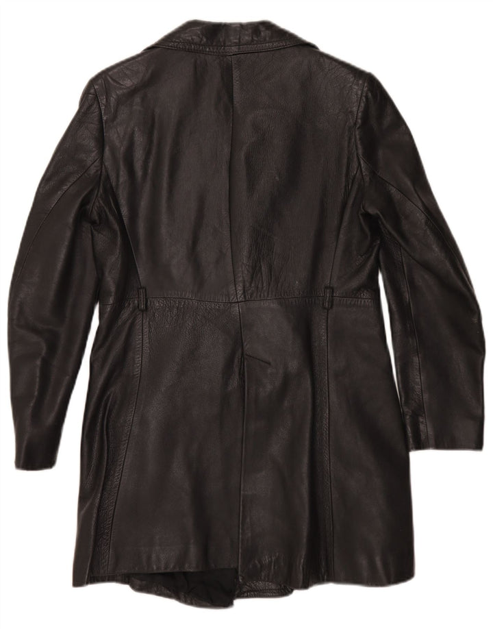Vintage læderfrakke til kvinder UK 10 Small Black