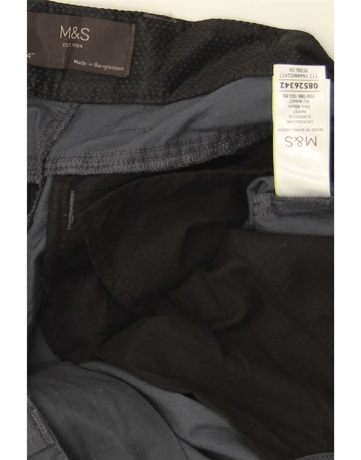Marks & Spencer Herre Cargo Shorts W34 Large Grå Bomuld