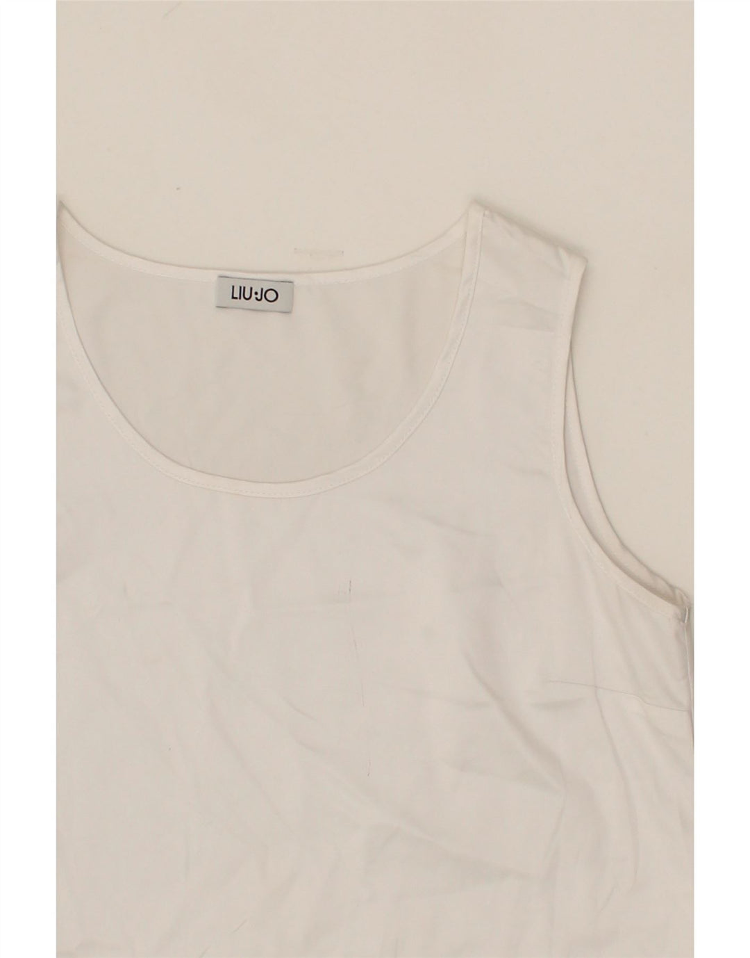 LIU JO Womens Sleeveless Blouse Top IT 42 Medium White Polyester Vintage Liu Jo and Second-Hand Liu Jo from Messina Hembry 