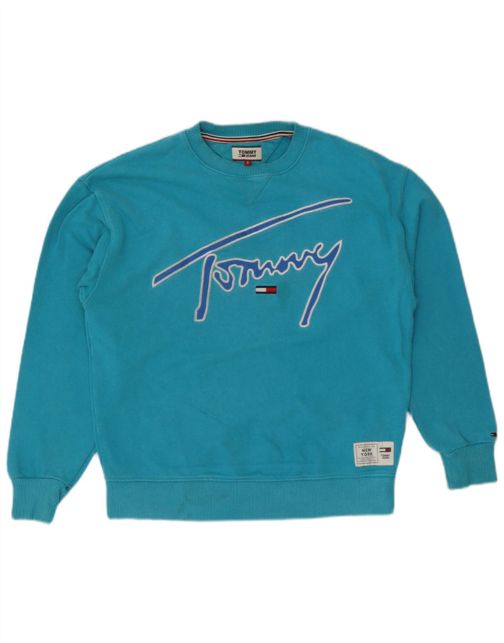 Tommy Hilfiger Herre Grafisk Sweatshirt Jumper Lille Blå Bomuld