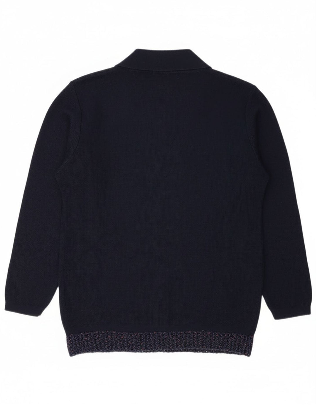Vintage dame cardigan sweater IT 48 XL marineblå akryl