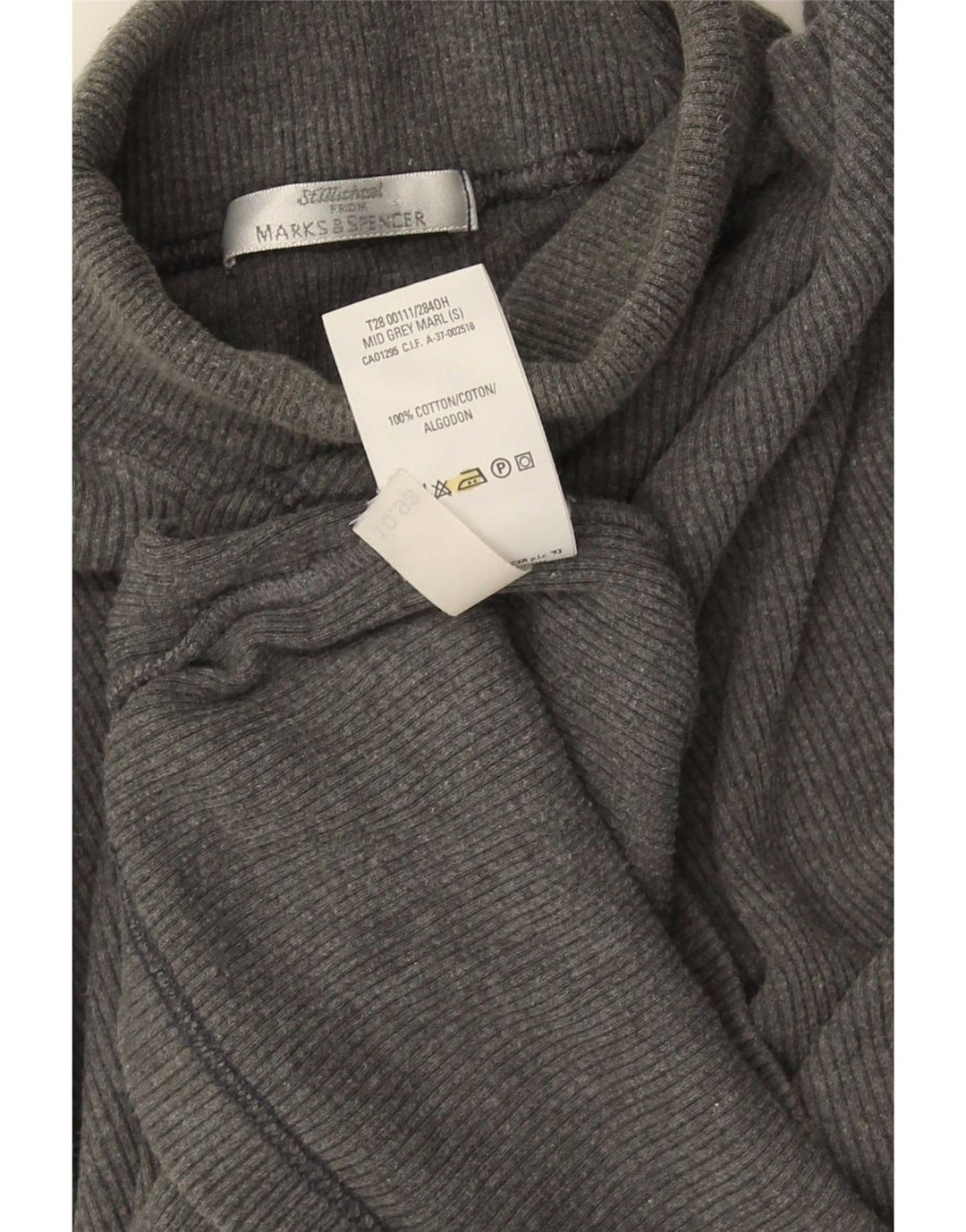 Marks & Spencer Herre Roll Neck Top Langærmet lille grå bomuld
