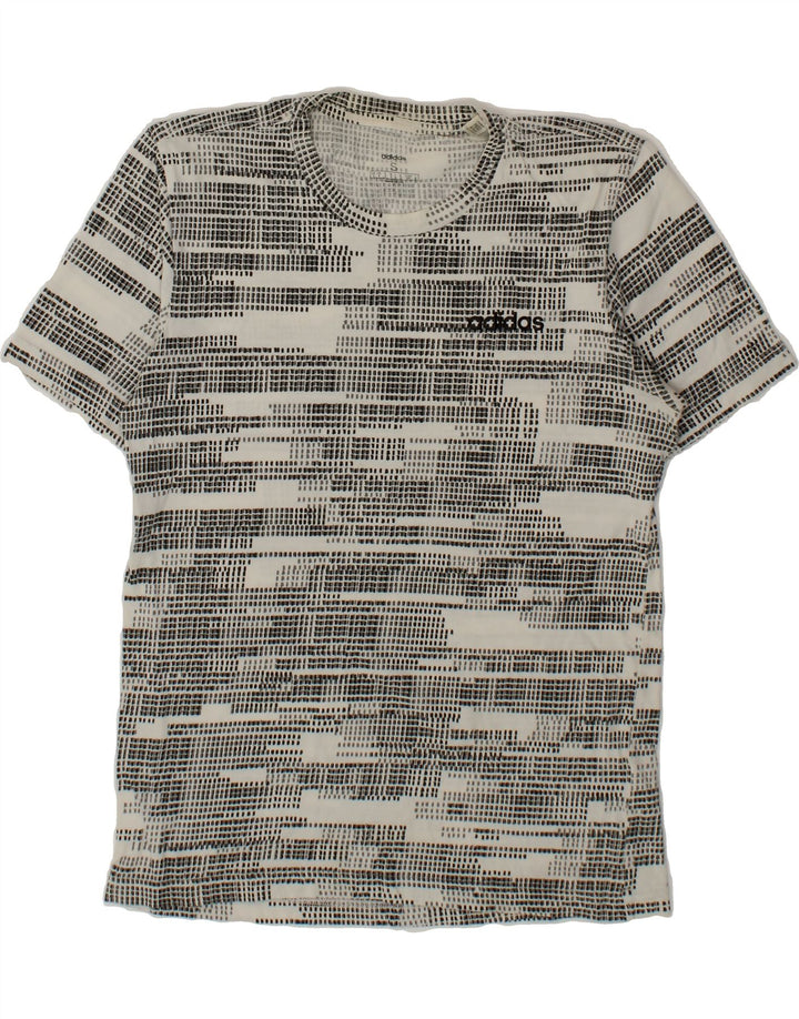 ADIDAS Mens T-Shirt Top Small Grey Spotted Cotton Vintage Adidas and Second-Hand Adidas from Messina Hembry 