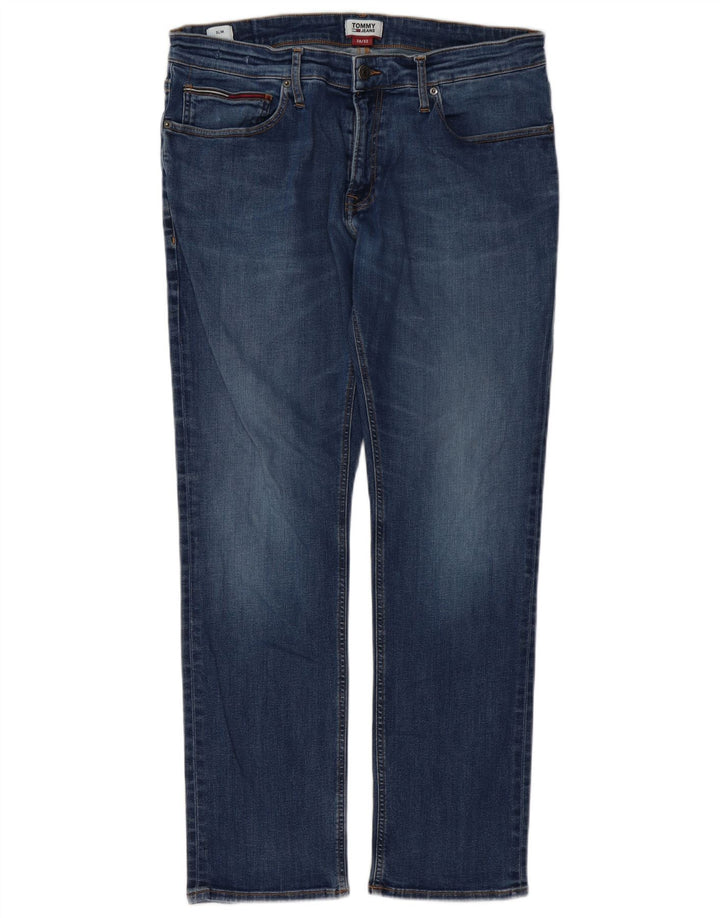 Tommy Hilfiger Herre Slim Jeans W38 L32 Blå Bomuld