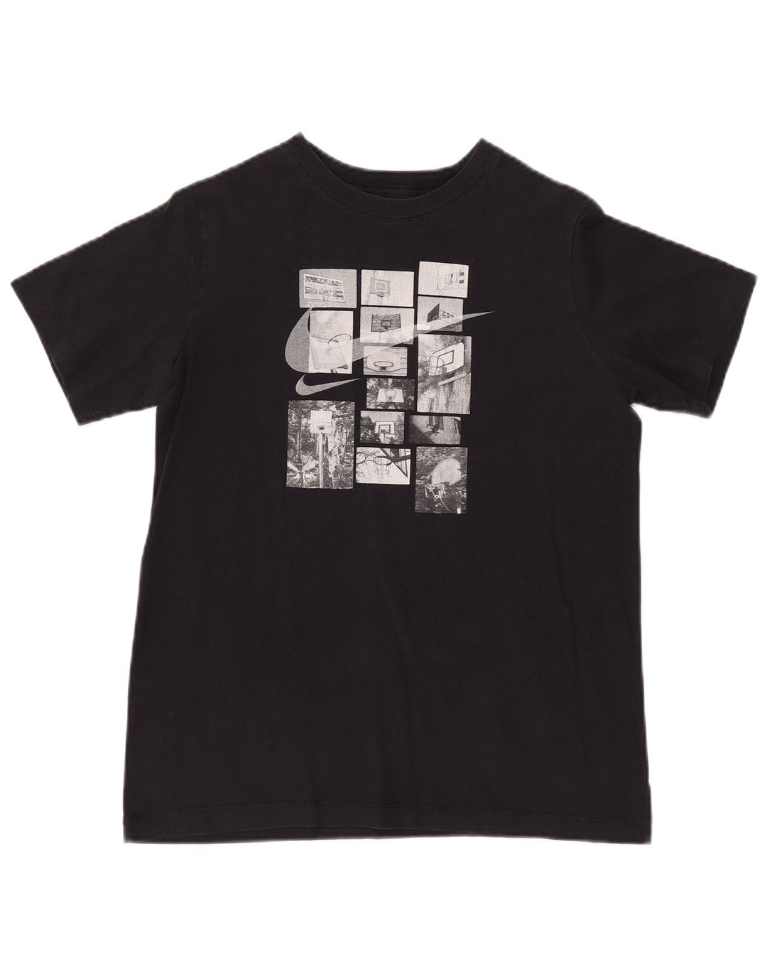 NIKE Grafisk T-shirt top til kvinder UK 18 XL Sort