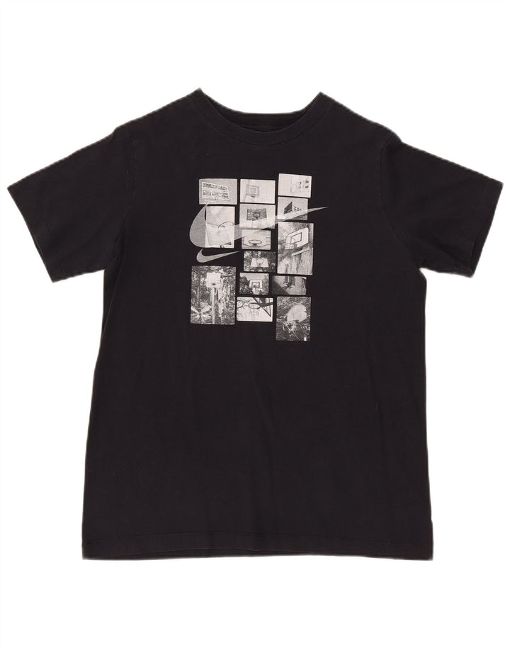 NIKE Grafisk T-shirt top til kvinder UK 18 XL Sort