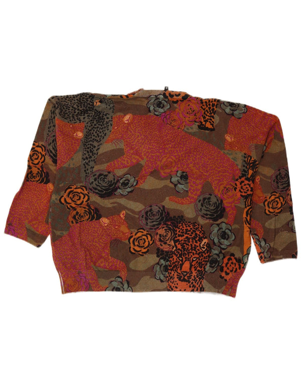 Desigual Dame V-hals sweater UK 14 Medium Flerfarvet