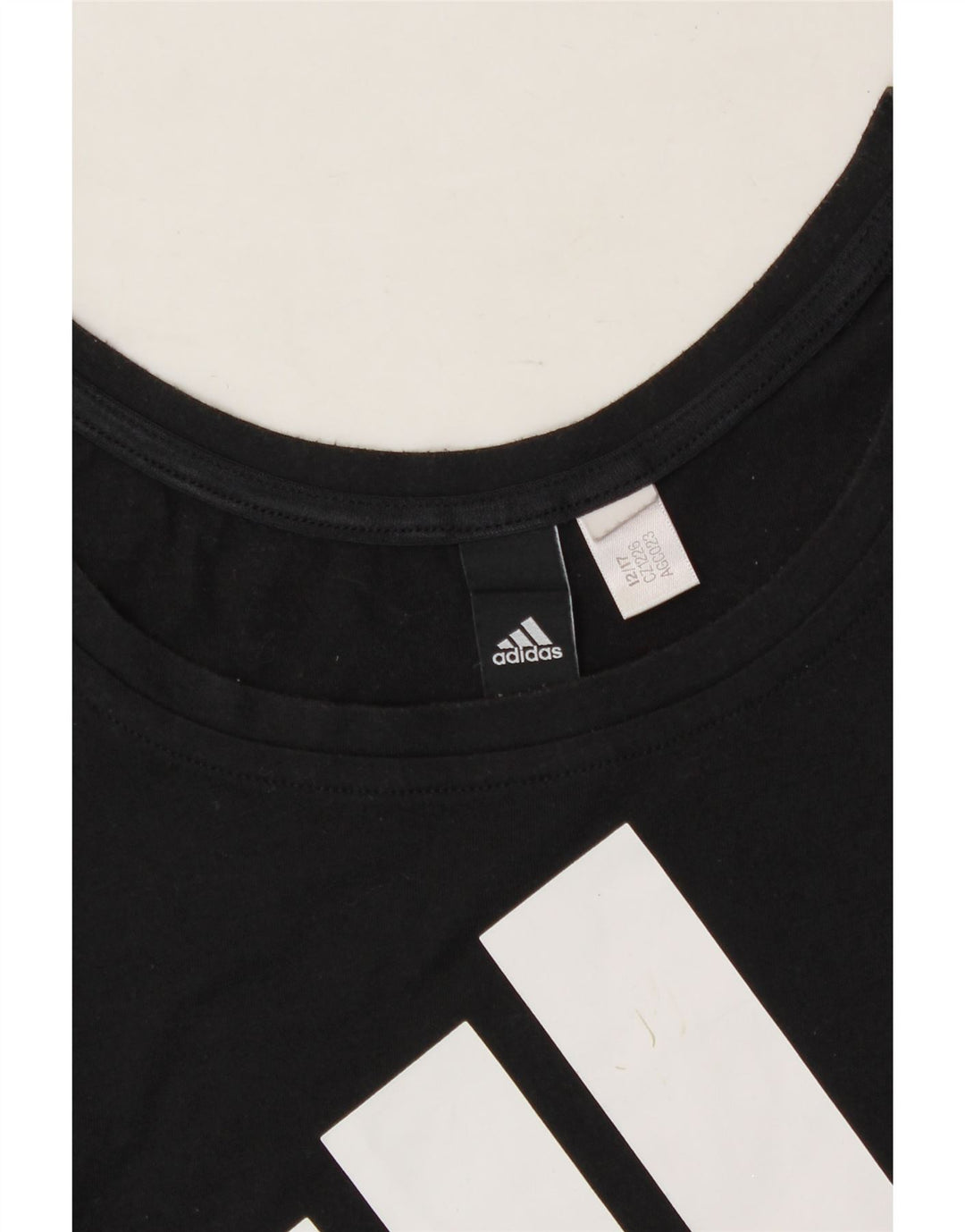 ADIDAS Womens Graphic T-Shirt Top UK 12 Medium Black Vintage Adidas and Second-Hand Adidas from Messina Hembry 