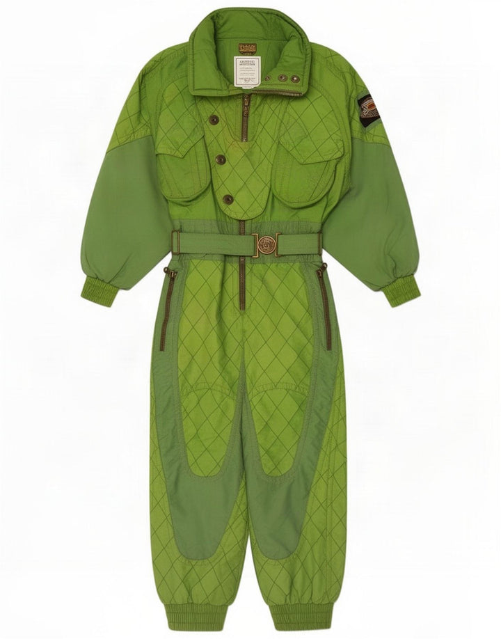 Emmegi Dame Ski Jumpsuit EU 36 Small Green Colourblock Polyamid