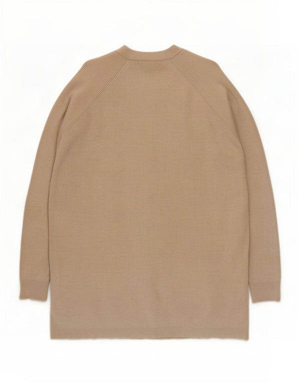 Marks & Spencer Womens Open Cardigan Sweater UK 14 Medium Beige Viscose