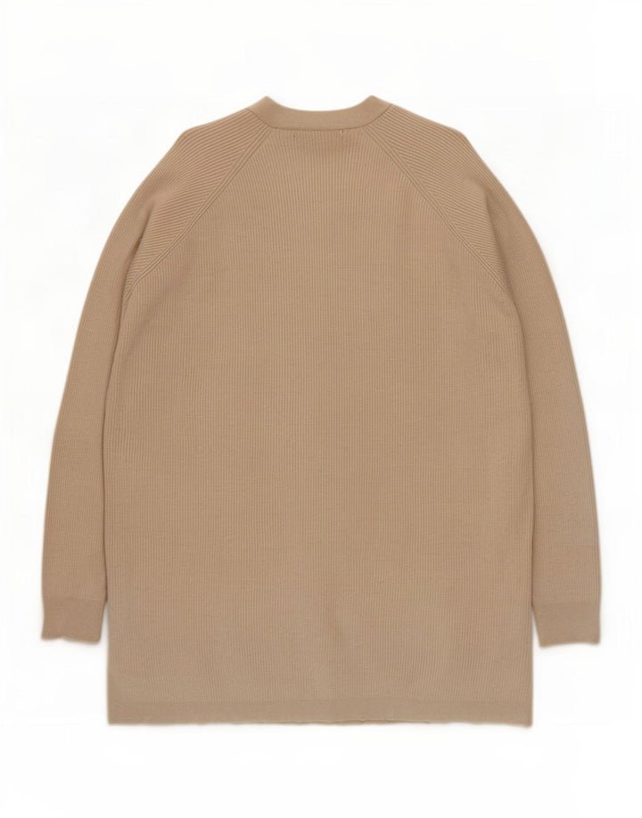 Marks & Spencer Womens Open Cardigan Sweater UK 14 Medium Beige Viscose