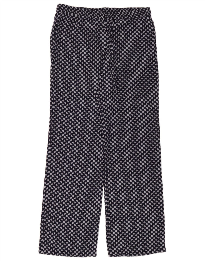 Zara Damebukser med brede ben Medium W30 L32 Marineblå plettet polyester