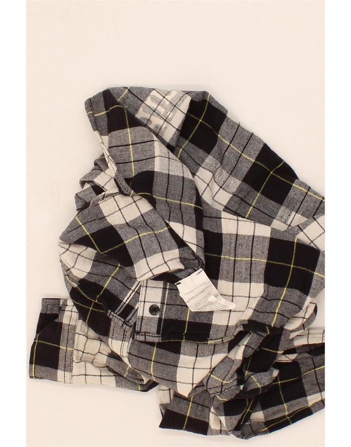 SISLEY Boys Graphic Flannel Shirt 8-9 Years Large Black Check Cotton Vintage Sisley and Second-Hand Sisley from Messina Hembry 