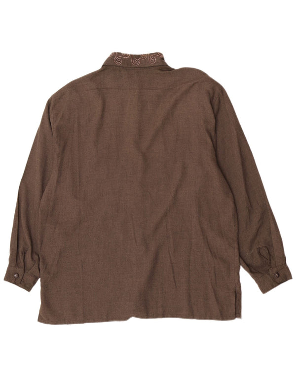 Vintage dameskjorte UK 16 Large Brown