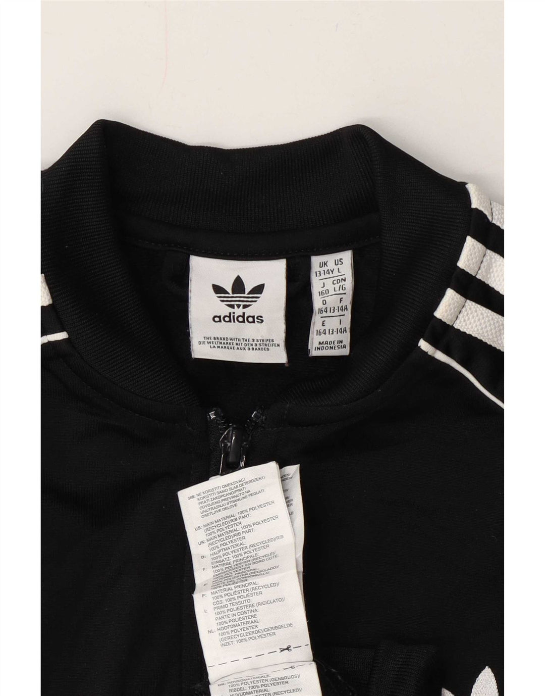Adidas Drenge Træningsdragt Topjakke 13-14 År Sort Polyester