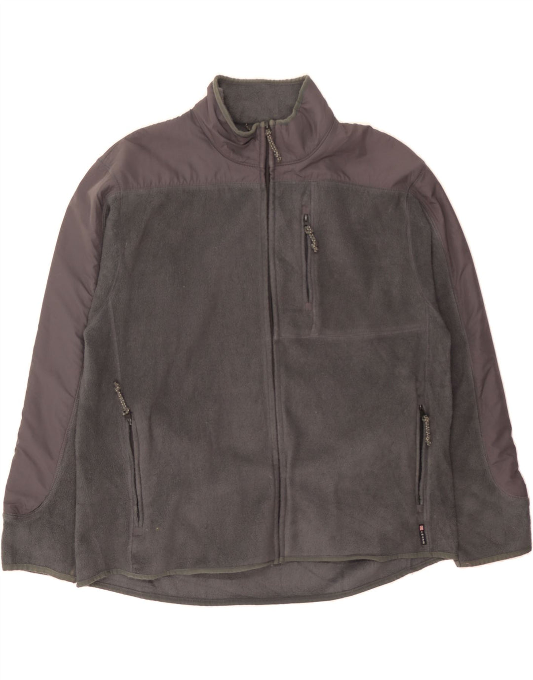 CHAPS Mens Fleece Jacket UK 42 XL Grey Colourblock Polyester Vintage Chaps and Second-Hand Chaps from Messina Hembry 