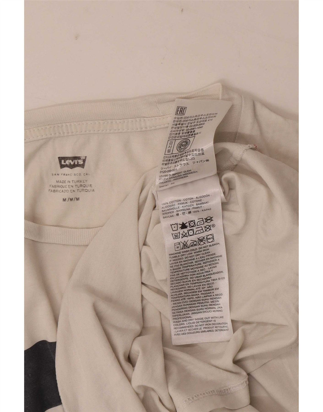 Levi's Herre grafisk T-shirt Top Medium White Colourblock Bomuld