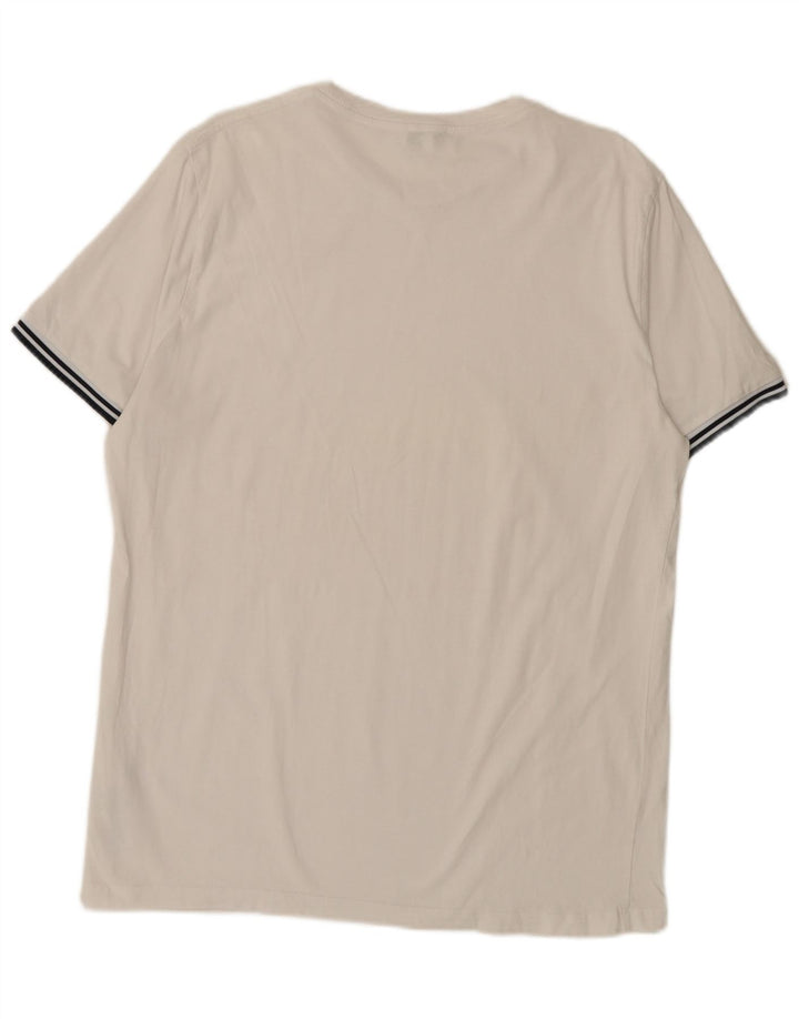 Reiss Herre T-Shirt Top XL Hvid Bomuld
