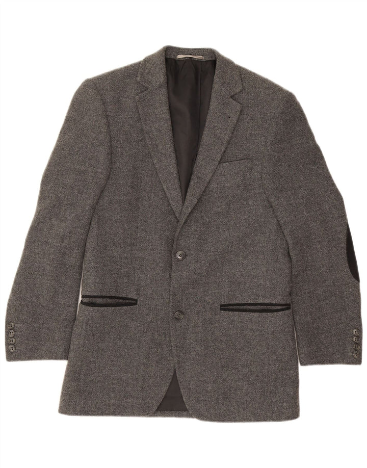 Vintage herre 2-knaps blazerjakke IT 46 Lille grå uld