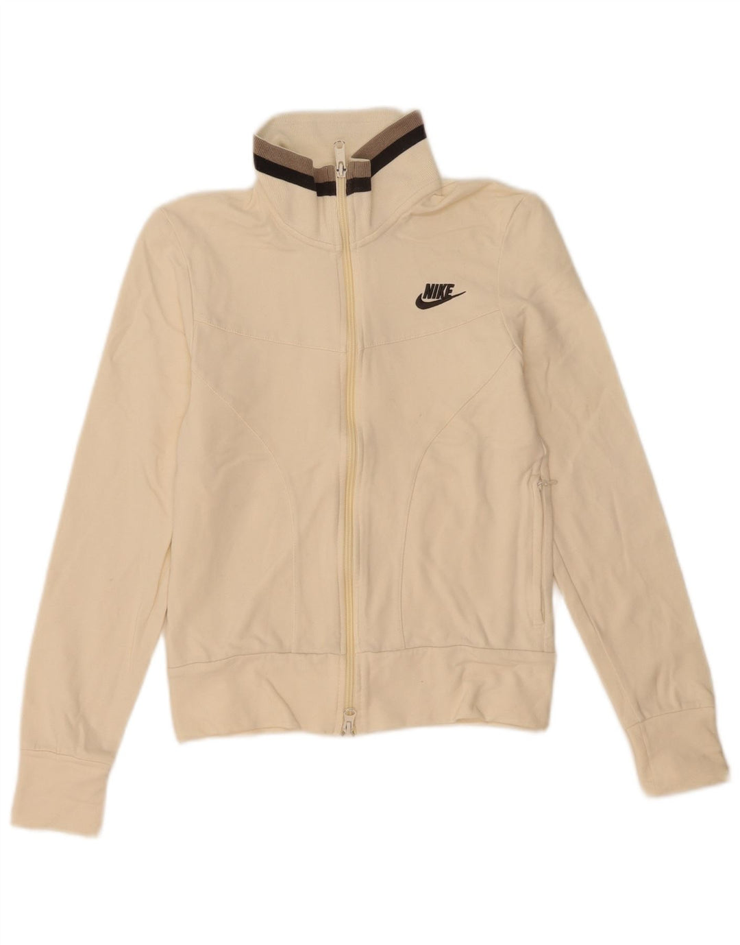 Nike træningsdragt topjakke til kvinder UK 8/10 Lille hvid bomuld