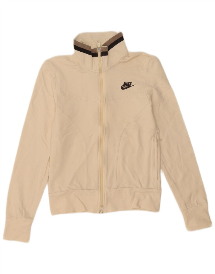Nike træningsdragt topjakke til kvinder UK 8/10 Lille hvid bomuld