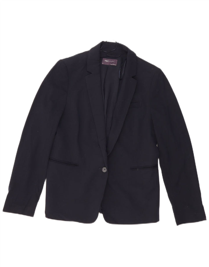 Marks & Spencer Dame 1 Knap Blazer Jacket UK 10 Small Navy Blue