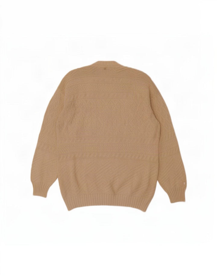 Tænk Pink Herre Cardigan Sweater IT 54 XL Beige Bomuld