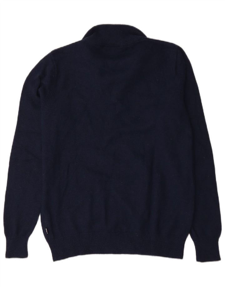 Fila Herre Zip Neck Jumper Sweater Large Navy Blue Nylon
