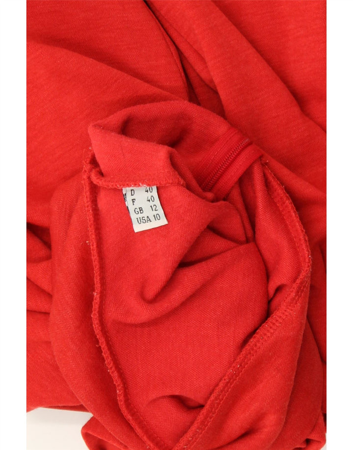 MOSCHINO Womens Zip Neck Jumper Sweater UK 12 Medium  Red Cotton Vintage Moschino and Second-Hand Moschino from Messina Hembry 