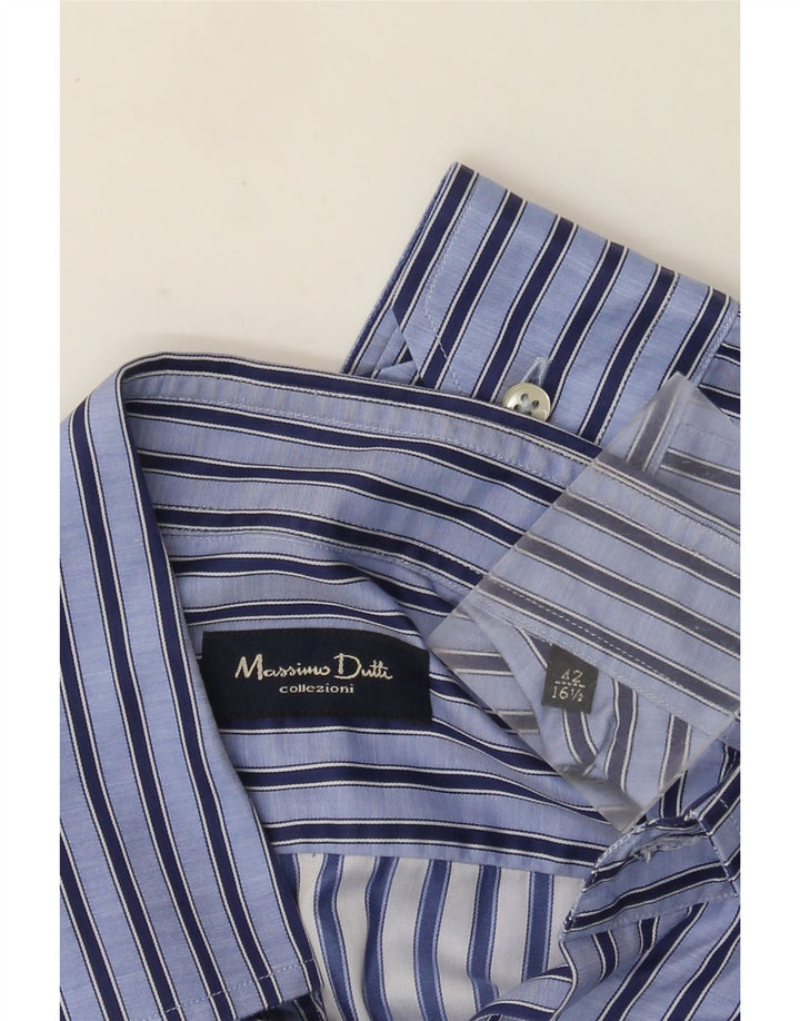 Massimo Dutti Herreskjorte Str 42 16 1/2 Stor Blå Stribet