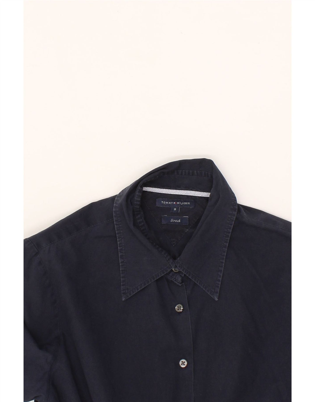 TOMMY HILFIGER Womens Shirt US 8 Medium Navy Blue Cotton Vintage Tommy Hilfiger and Second-Hand Tommy Hilfiger from Messina Hembry 