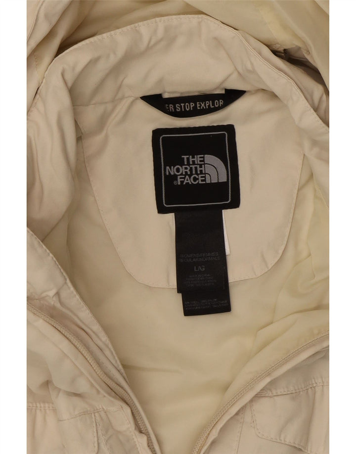 THE NORTH FACE Overfrakke med hætte til kvinder UK 14 Stor hvid nylon