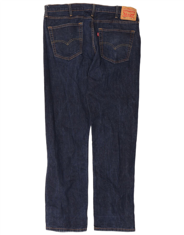 Levi's Herre 514 Straight Jeans W38 L34 Marineblå Bomuld