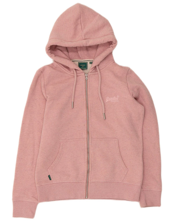 Superdry hættetrøje til kvinder med lynlås UK 12 Medium Pink Bomuld