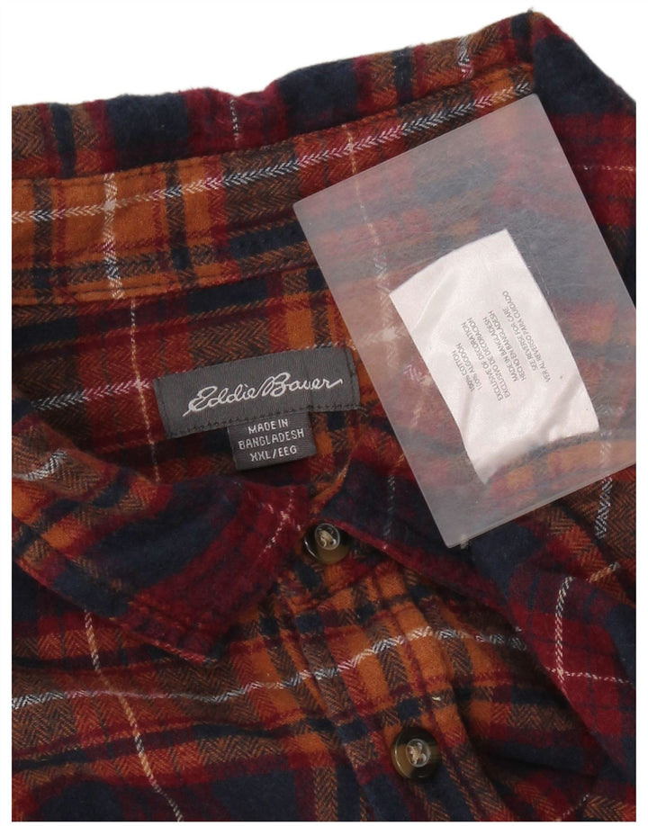 Eddie Bauer Herre flannelskjorte 2XL flerfarvet ternet bomuld
