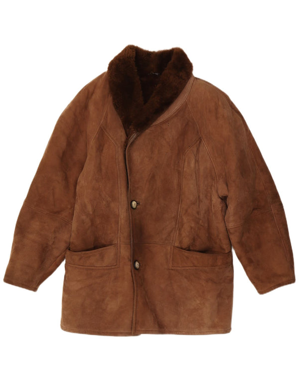 Vintage Herre Shearling Jacket IT 48 Medium Brown Shearling