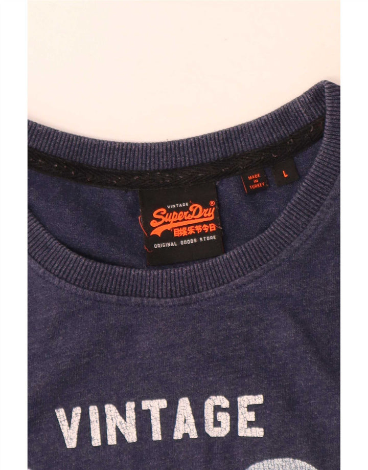 Superdry Grafisk T-shirt top til mænd, stor marineblå