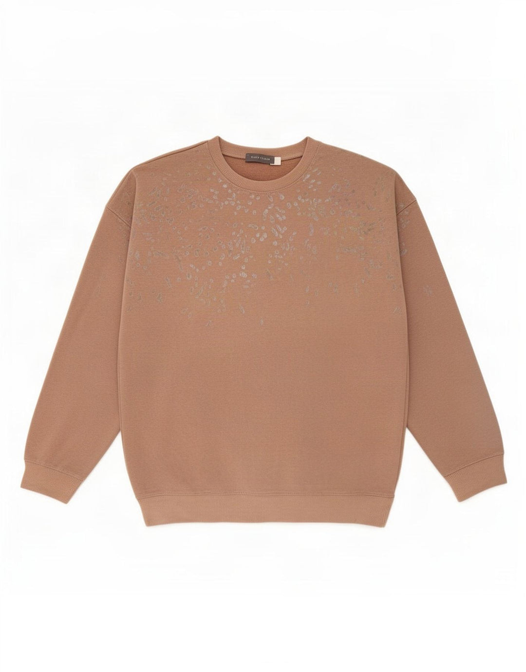 MINT FLØJL Dame abstrakt mønster sweatshirt DK 10 Small Beige