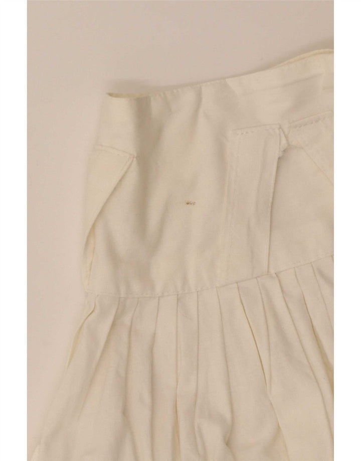 Vintage plisseret nederdel til kvinder IT 44 Medium W28 Hvid bomuld