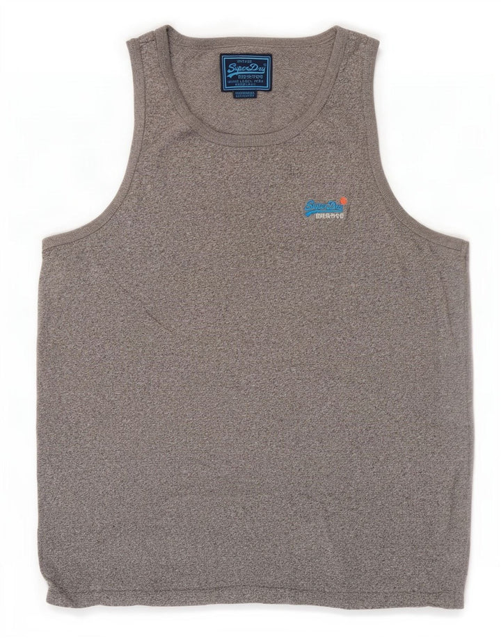Superdry Herrevest Top 2XL Blå Flecked Bomuld
