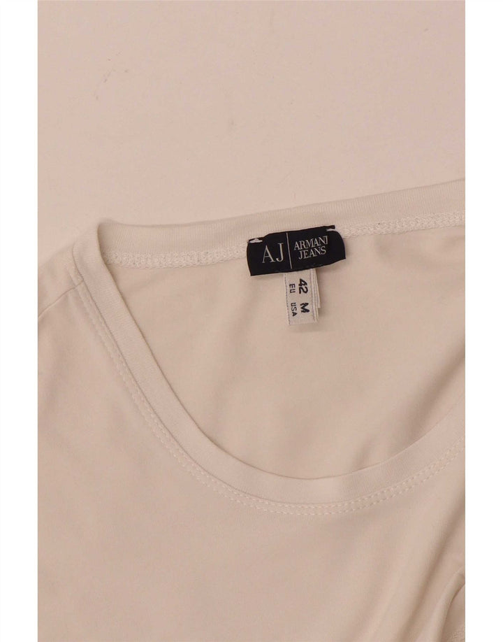 Armani Jeans Dame Top Langærmet UK 12 Medium White